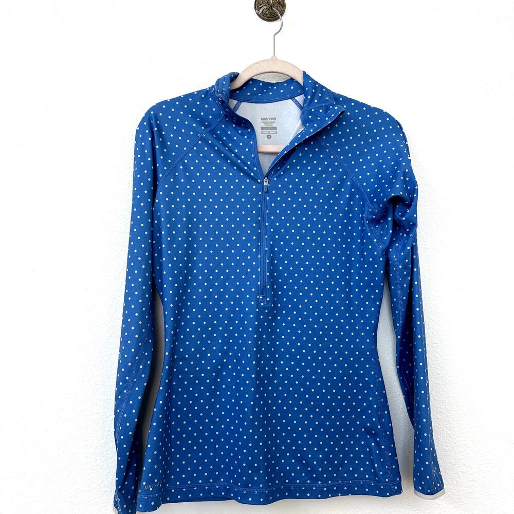 Nike Pro Half Zip Pullover Long Sleeve Top, Size M, Very Good Preowned Condition